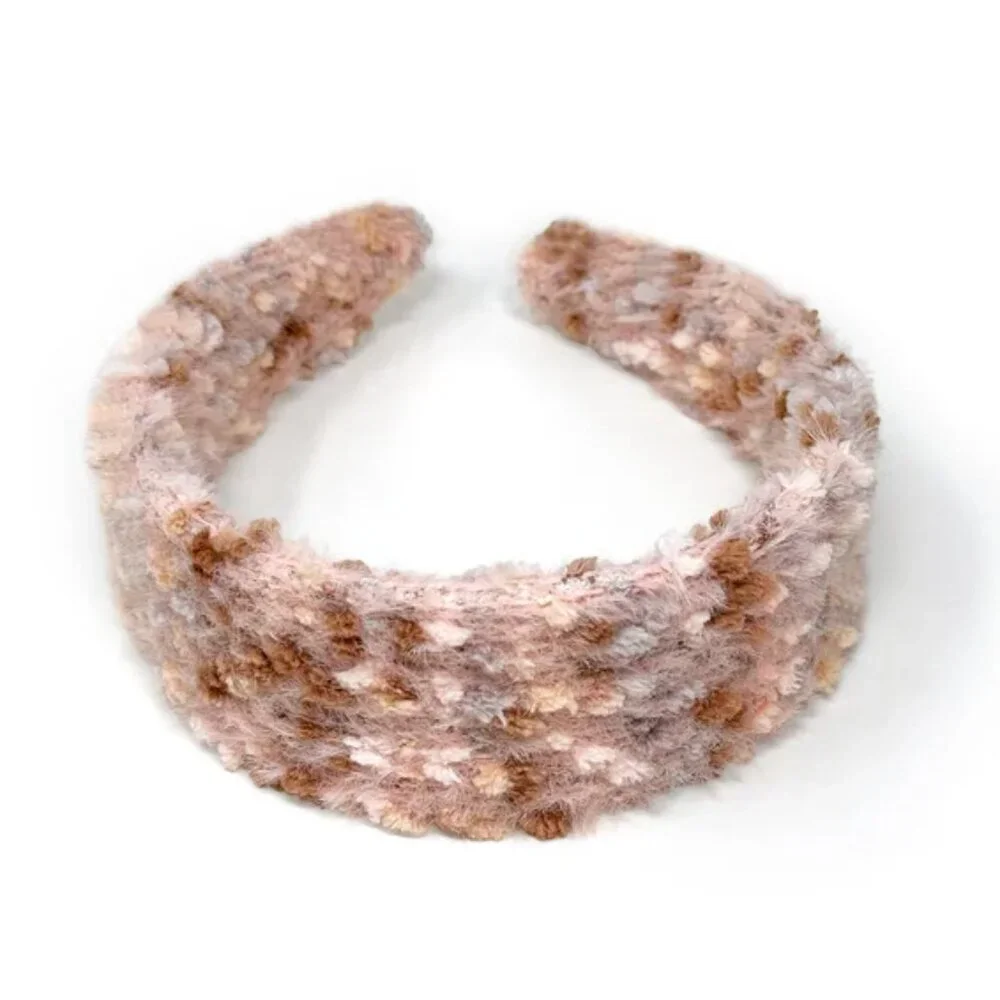 NWOT Faye Fuzzy Pom Textured Pink Headband